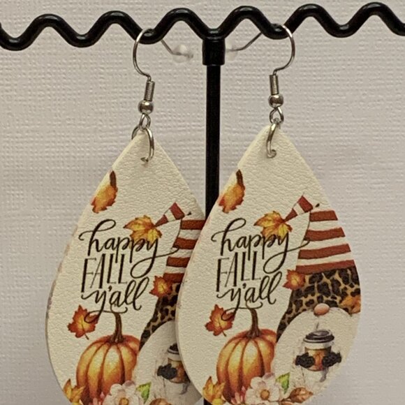 Gnome Earring, Pumpkin Earring, Fall Earring, Thanksgiving Earring, Gift Idea - Picture 6 of 9